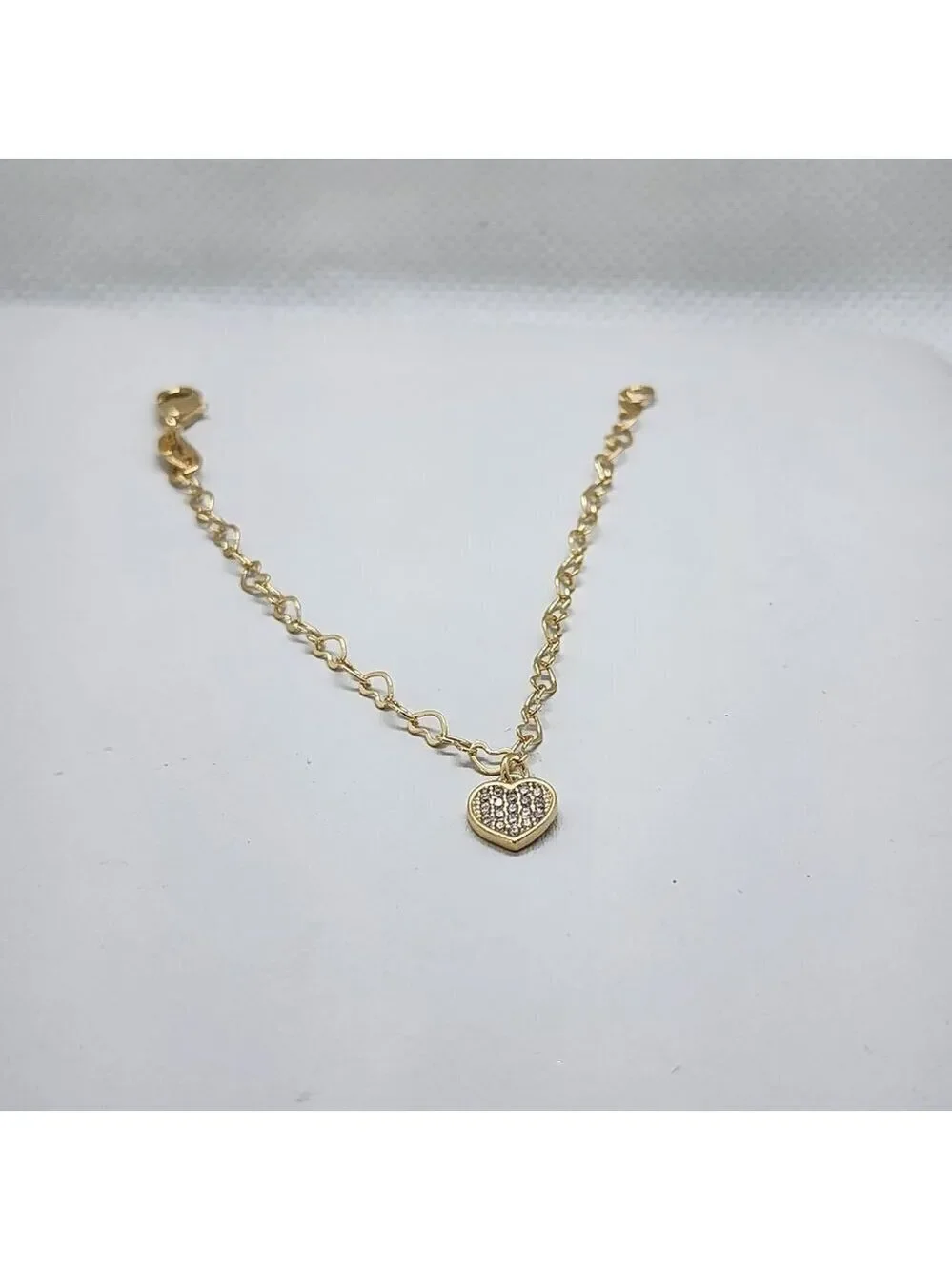 Brand New Brazilian 18k Gold Filled Hearts Bracelet